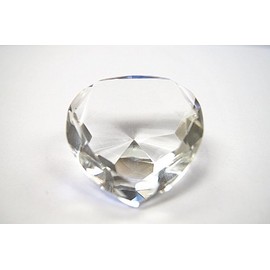 60mm Crystal Glass Diamond (Heart) Shaped Paperweight Amber (Clear)