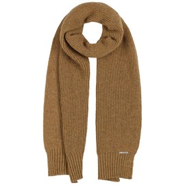 Stetson Camel Wool Scarf, Plain Scarf, Elegant Knitted Scarf, Wool Scarf for Autumn/Winter, Made in Italy, Unisex, camel