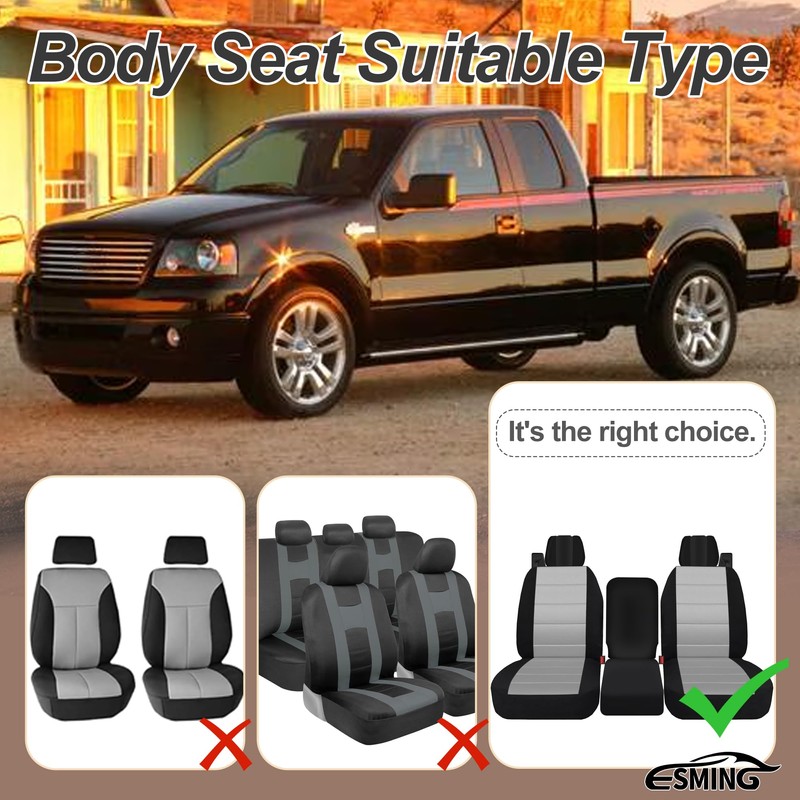 ESMING 40/20/40 Durable Oxford Fabric Front Split Bench Seat Covers
