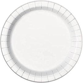 White Round Paper Dinner Plates - 9", 8 Count - Perfect for Parties, Showers, & Special Occasions