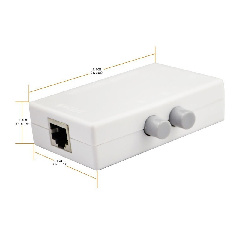 RJ45 Splitter Selector Switch, 2 Ports Network Switch Splitter Selector
