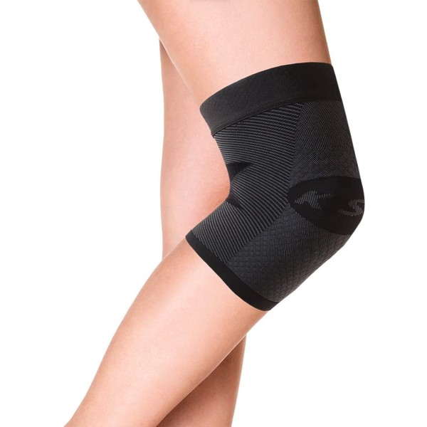 OrthoSleeve KS7 Compression Knee Sleeve for Knee Pain Relief, Aching Knees, patellar tendonitis and Arthritis Relief (Medium, Single, Black)