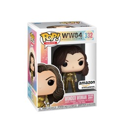 Funko 48220 Pop! Heroes: DC WW84 - Wonder Woman (Metallic Golden Armour, No Helmet or Wings Special Edition) #332