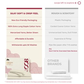 Mayfair Linen Queen Egyptian Cotton Sheet Set - 800 TC 4 Piece Sand Bedsheet for Queen Size Bed, Sateen Weave Luxury Hotel Sheets, Soft Cooling Sheets, 16" Deep Pocket (Fits Upto 18" Mattress)