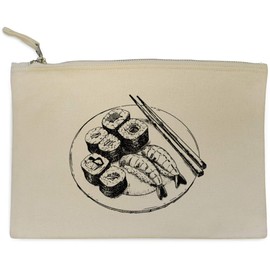 'Sushi on a Plate ' Canvas Clutch Bag/Accessory Case (CL00037065)