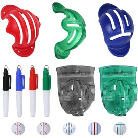 9 Pcs Precision Golf Ball Marker, Upgrade Golf Accessories, 4 Golf Ball Marking Stencils and 4 Colors Golf Ball Markers, Golf Ball Line Marker Tool, Golf Ball Alignment and Identification Tool