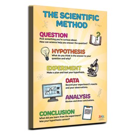 ZOCO – Scientific Method Poster (20-Pack) – Critical Thinking & STEM Learning Wall Chart – Laminated 12" x 18" – Elementary, Middle & High School Science Teacher Classroom Must Haves