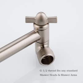 Shower Head Extender, Adjustable Shower Head Extension Brushed Nickel, Adjustable for Any Shower Angels, Universal Straight Shower Arm