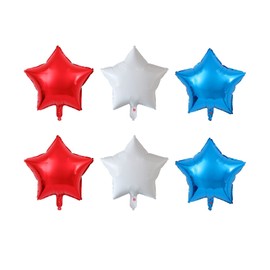 Creaides 15pcs 18" Foil Star Balloons Helium Mylar Red White Blue Star Balloons for Wedding, Birthday, Baby Shower, Independence Day Party Supplies