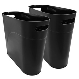 FomCcu Waste Paper Bin Plastic Waste Basket 10L Rubbish Slim Container for Bathroom Powder Room Bedroom Living Room Home Office Black
