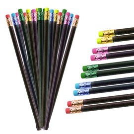 AFASOES Set of 30 Pencil with Eraser Set Black Change in Colours Pencil Colourful Changing Mood Colour Changing Mood Pen Thermochromic Changing Pens Colour Changing Pen Wooden Pens for Office