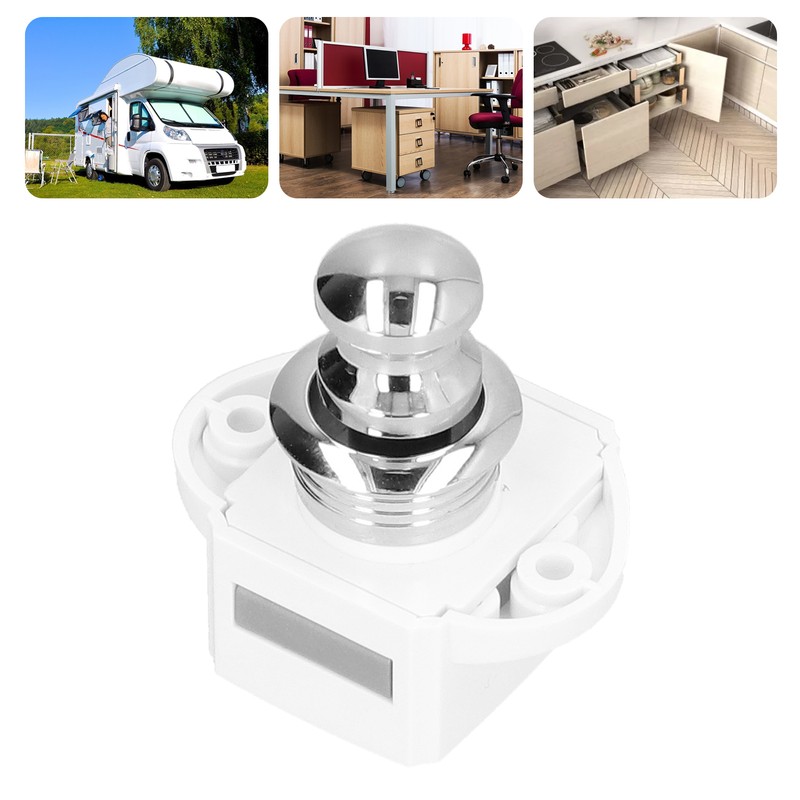 Push Button Catch RV Cabinet Latch Knob Keyless ABS for