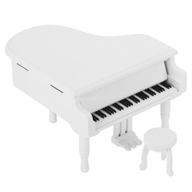 Wood Piano Model Music Box Jewelry Storage Musical Boxes with Stool Home Decoration Birthday Gift
