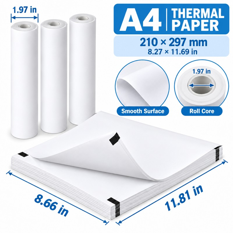 A4 Thermal Paper 210 × 297mm – BPA-Free Inkless Printing
