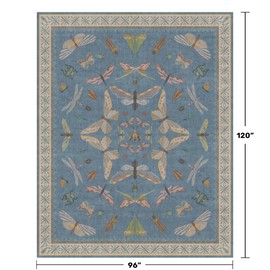 Light Blue Rugs for Dining Room Under Table - 8x10 Washable Area Rugs for Living Room, Bedroom, Kids Room, Playroom, Lage Modern Boho Animal Print Carpet, Ultra Soft Non Slip Stain Resistant