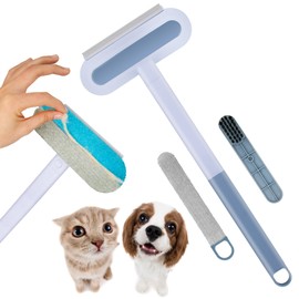 Pet Hair Removal Tool, 4 in 1 Reusable Washable Lint Brush for Cat and Dog Hair Remover, Gentle on Furniture with Extra Long Handle for Couch, Carpet, Clothing, Bedding, Car, Window