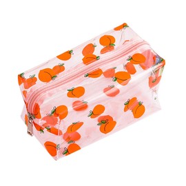 Cute Crystal Clear Cosmetic Bags, Travel Toiletry Clear Makeup Bags, Portable Makeup Brushes Kit Storage Bag, Waterproof Cartoon Organization For Women Girls (Peaches)