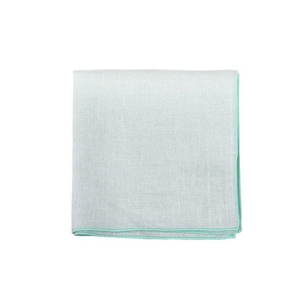 DDintex Handkerchief, 80 Linen, Blue, 18.9 x 18.9 inches (48 x 48 cm), Mellow Roll, Made in Japanese Linen