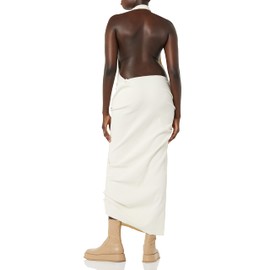maison blanche All Gender Pleated Rib Dress, Coconut Milk, 2