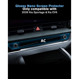 WEIPIN For 2026 Kia Sportage& EV6 Screen Protector Nano Anti-Scratch Ultra-Tough AC Display *2 Accessories - No More Scratch&Fingerprint