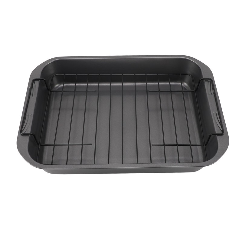 Roast Pan with Rack Rectangle Broiling Pan Carbon Steel Iron