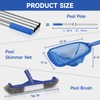 Pool Cleaning Kit, 16'' Pool Brush Head & Pool Skimmer