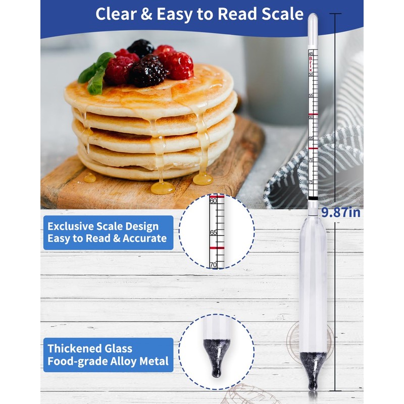 CIMALAB Maple Syrup Hydrometer Test Cup Kit, Hydrometer for Maple