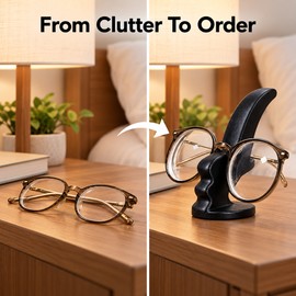 Elegant Side-Face Glasses Holder – Decorative Eyeglass Stand for Desk, Nightstand & Bedside Table