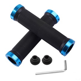SHULLIN 1 Pair of Ergonomic Bicycle Grips Handlebar Grips Bike Handle Grip MTB Grips Handlebar Grips with Aluminium Lock and Allen Key for 22.2 mm Bicycle (Blue)