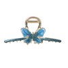 Blue Glittering Butterfly Metal Hair Claw Clips, Large Hair Barrettes