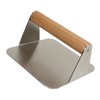 Burger Smasher 304 Stainless Steel Square Handheld Burger Press Wooden
