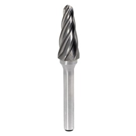YUFUTOL Carbide Burr SL-4NF Aluminum Cut Carbide Cutter Burrs File(1/2 Inch Head Dia X 1-1/8 Inch Cutter Length) 1/4"(6mm) Shank Taper Shape with Radius End for Rotary Die Grinder,1pcs