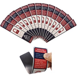 Lockdown Magnetic Strips Door Security Devices Thin Magnetic Strips School Office Emergency Easy Quick Lock Door Latch White Text Version (50)