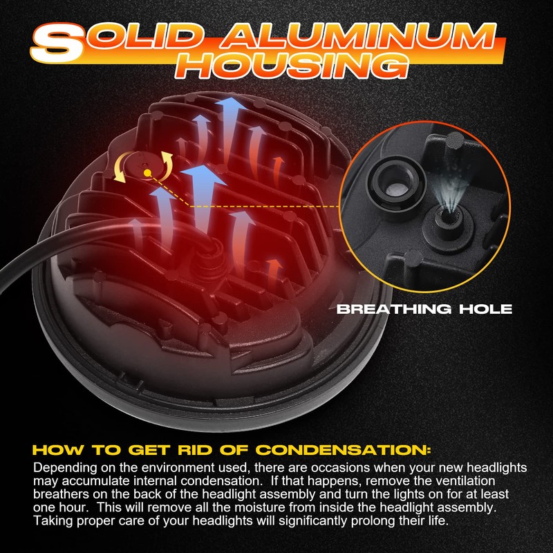 DOT Approved 80W 5-3/4" 5.75" Round LED Projection Headlight Compatible