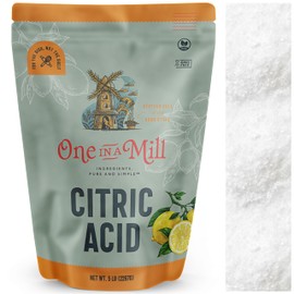 One In A Mill Citric Acid 5LB | Food Grade OU Kosher Flavor Enhancer for Cooking, Baking & Canning Preservative | Use for DIY Skincare, Bath Bombs, Water Softener & Cleaning Hard Water Stains