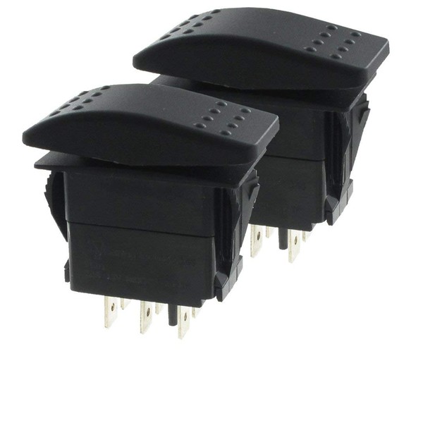 2X Carling Technologies (VLD1S00B-AZC00-000) Rocker Switches DP (ON) Off(ON) 20A 12V Sealed Non-il