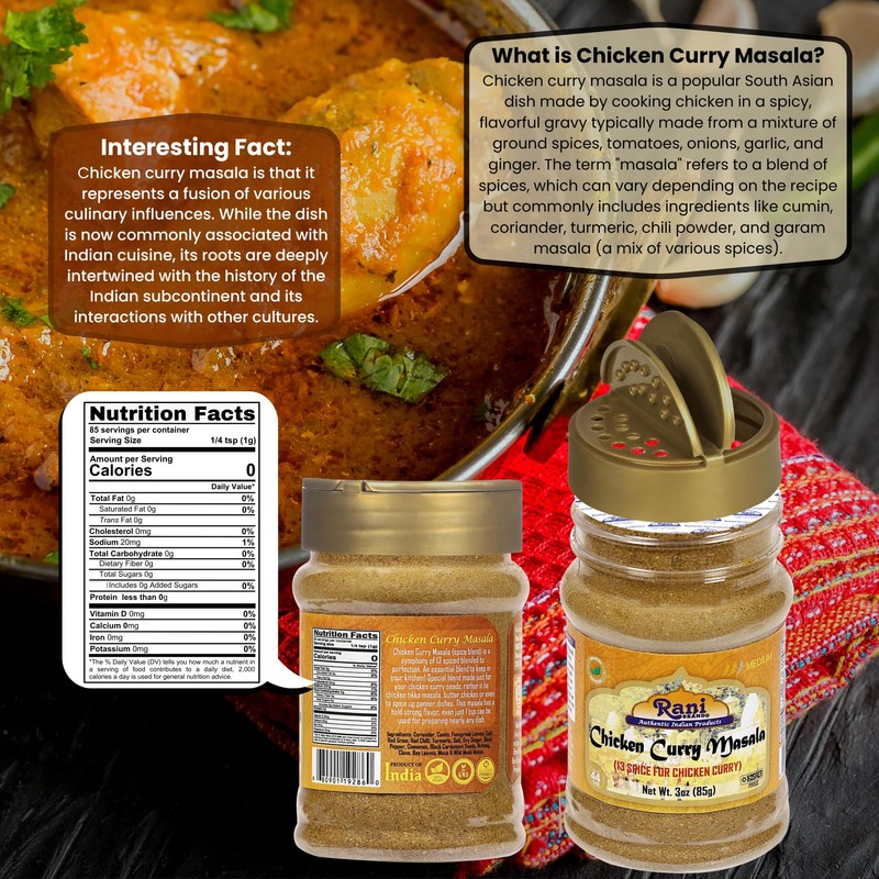 Rani Chicken Curry Masala Indian 13-Spice Blend 3oz (85g) PET