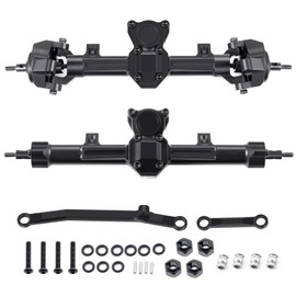 RCLIONS Aluminum Front&Rear Axles Complete Set for Axial SCX24 Deadbolt JLU C10 Gladiator 1/24th RC Crawler Car Upgrade Parts