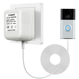 Extra Long 26.2ft Cord 18V500mA Doorbell Transformer Compatible with Ring, Nest, Eufy, Wyze, Arlo Wireless Video Doorbells (White)