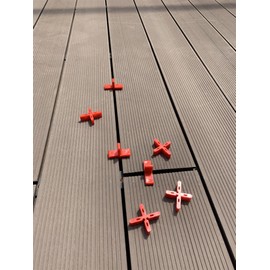 Patio Paver Spacer 15mm Height Red Color Yard Floor Slab Leveling Spacer 5/8 inch Thickness Leveling Clips Masonry Paver Outdoor Bricklaying Spacer with Breaking Point Become T Spacer