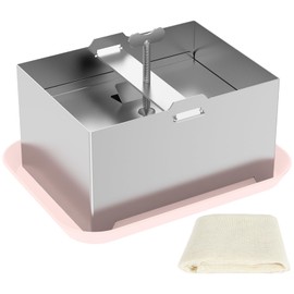 OKYMOTOR Tofu Press, DIY Tofu Maker Stainless Steel with Presser Towel & Drip Tray for Firm or Extra Firm Homemade Tofu Without Crack, Effortless Removing Water from Silken in 10-30 Mins.