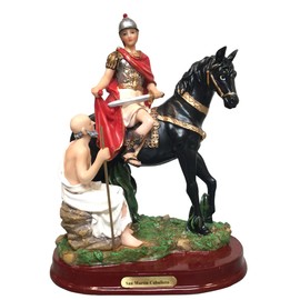 San Martin Caballero Statue Estatua St. Martin Sculpture in Resin Holy Figurine Home Deco Decoration (8 Inch)