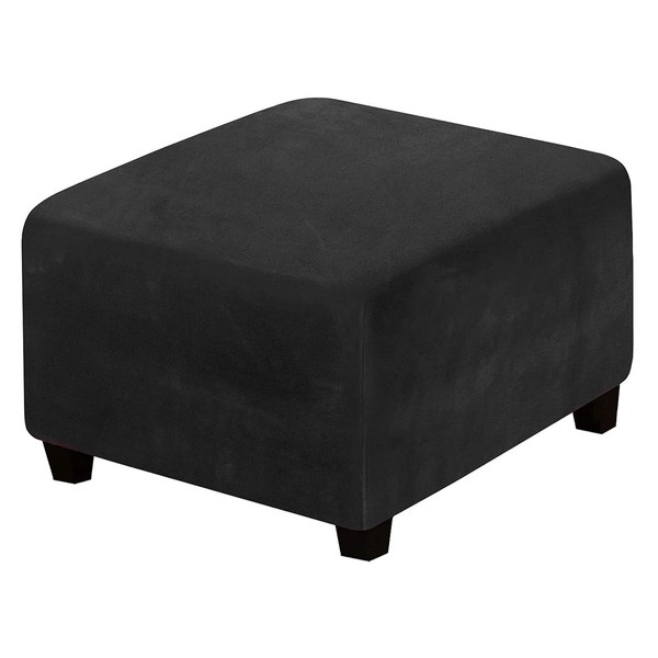 ADPON Square Velvet Ottoman Covers Ottoman Slipcover Square Footstool Protector