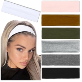 7PCS Non-Slip Headbands for Women - Elastic Hair Bands Set | Trendy Cloth Headbands for Workouts, Yoga & Running,Soft Stretchable Women's Hair Accessories (mix3)