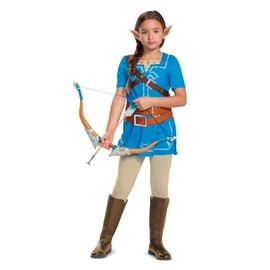 Disfraz de Enlace para niños, Disfraz Oficial de Zelda Breath of The Wild de Zelda, tamaño clásico para niños, Talla L (10-12), Multicolor