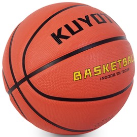 KUYOTQ Kids Youth Size 5 (27.5") Basketball Premium Rubber Outdoor Basketball Youth Basketball Indoor Outdoor for Boys Teen Game Basketball Ball Gift (Deflated)