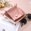sourcing map 2pcs PU Leather Valet Tray Unisex Folding Small