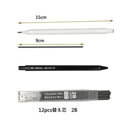 12 Mechanical Pencils, Portable Automatic Pencils, Retractable Pencils, Cute Mechanical, No Sharpening, Refillable, Erasable, Sketching, No Breaking, Fashionable, Eternal, Metal, Pencil Lead, Eraser