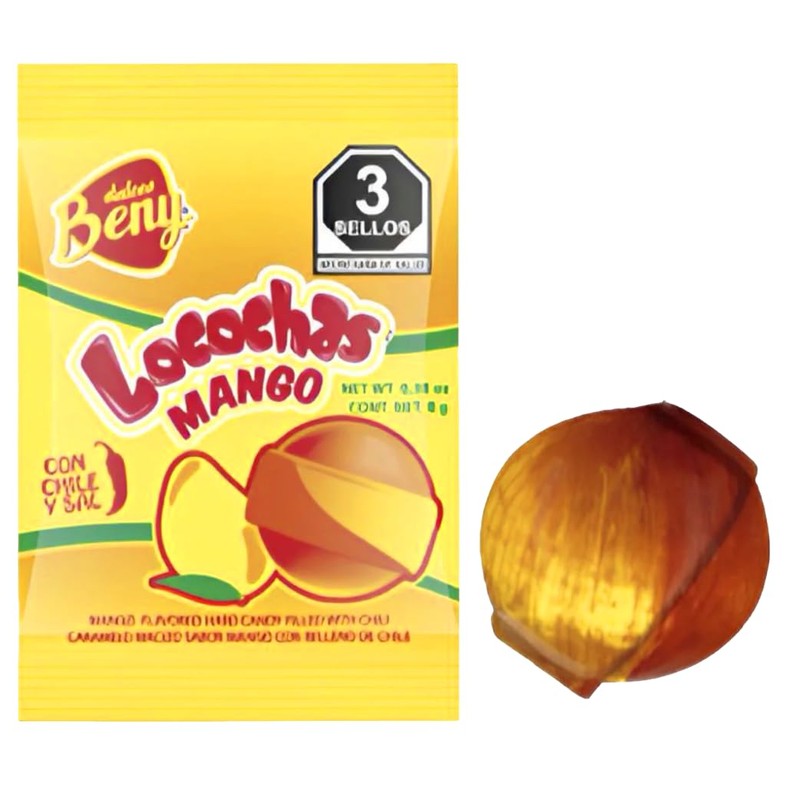 BENY LOCOCHAS PEG BAG HARD CANDY WITH CHILI POWDER CENTER
