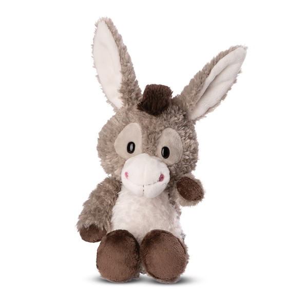 NICI 49034 Cuddly Donkey Donkeylee 33cm Grey Dangling-Sustainable Made Plush,